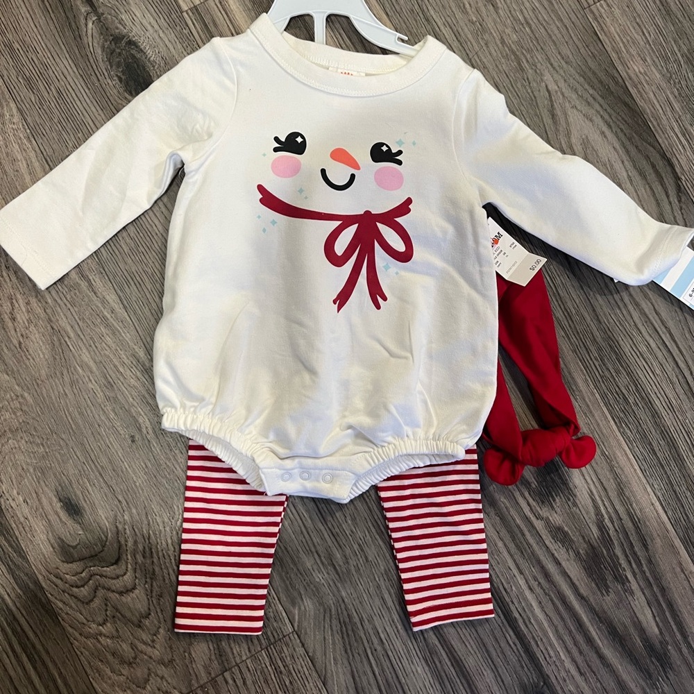 Cat & Jack Girls Snowman Outfit Brand New 6/9m